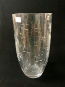 A WATERFORD CRYSTAL GLASS JOHN ROCHA DESIGN VASE; 30 CMS.