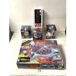 STAR TREK NEXT GENERATION U.S.S. ENTERPRISE MINI PLAY SET, STAR WARS KITCHEN TIMER, MINI SPEAKER AND