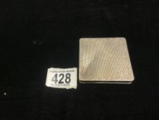 SWEDISH HALLMARKED 830S SILVER ENGRAVED SQUARE COMPACT [ NO MIRROR ]; 70 GMS.