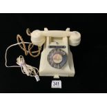 A VINTAGE BAKERLITE IVORY COLOUR TELEPHONE - 312F.P.X 54/3A - G.P.O.BATCH SAMPLED 4464.