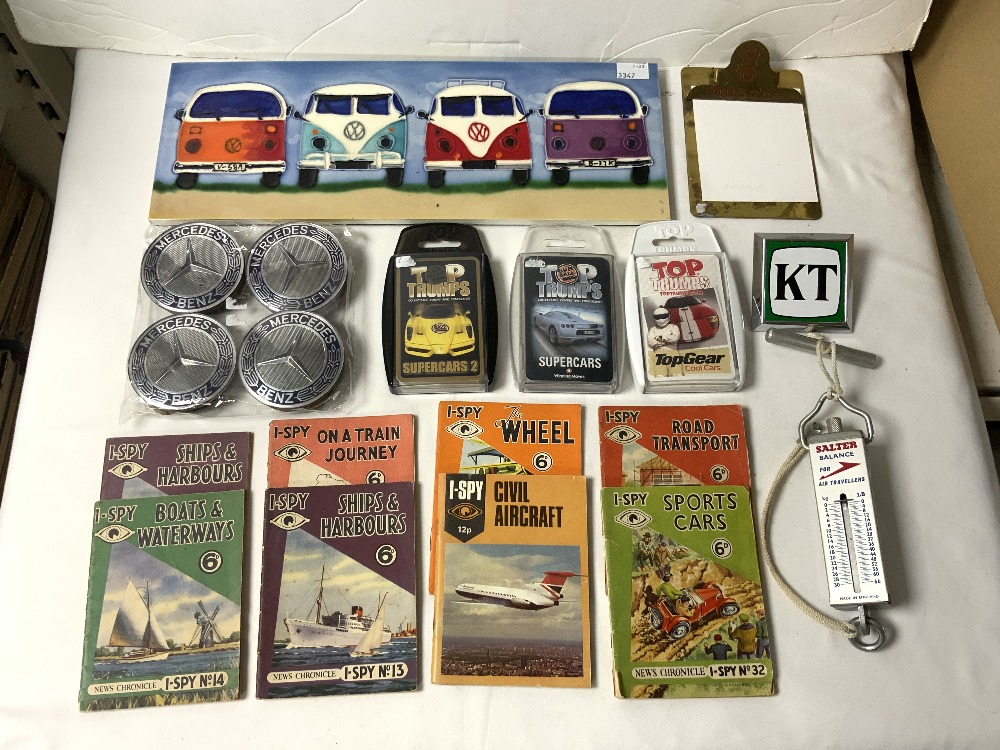 MODERN VW CAMPER RECTANGULAR CERAMIC WALL PLAQUE, 2 MATCHBOX CARS, MATCHBOX CATOLOGUES AND OTHER - Image 3 of 5