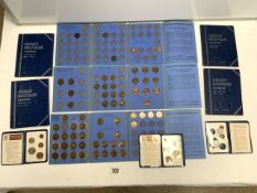 TEN GREAT BRITAIN PART COIN SETS IN FOLDERS.