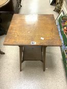 OAK TWO TIER SQUARE OCCASIONAL TABLE; 46X70.