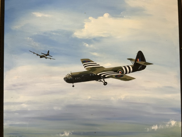 OIL ON BOARD OF TWO RAF AIRSPEED HORSA GLIDERS SIGNED FISHBURN; 58X49 CMS. - Image 2 of 6