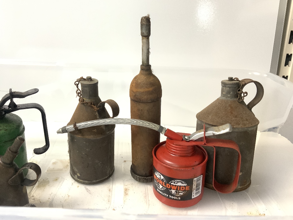 QUANTITY VINTAGE OIL CANS AND GREASE GUNS. - Image 2 of 4