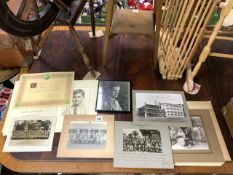 TWO VICTORIAN PORTRAIT PHOTOGRAPHS, CRICKET PHOTOGRAPHS AND OTHERS.