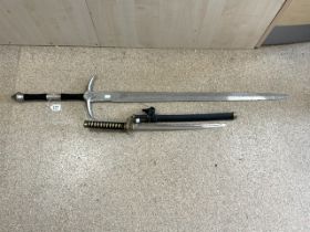 REPRODUCTION WAKIZASHI CEREMONIAL BLADE WITH A GREAT SWORD