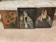 THREE 19TH-CENTURY OIL PAINTINGS LARGEST; 36 X 46CM