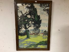 VINTAGE LONDON TRANSPORT POSTER CHALFONT ST GILES FRAMED AND GLAZED; 83 X 58CM