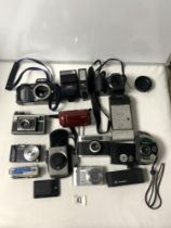A COLLECTION OF MIXED CAMERAS.