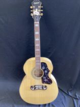 EPIPHONE ACOUSTIC GUITAR ( EJ-200 NA ) WITH HARD CASE