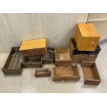 QUANTITY OF ANTIQUE WOODEN CRATES AND TRUGS