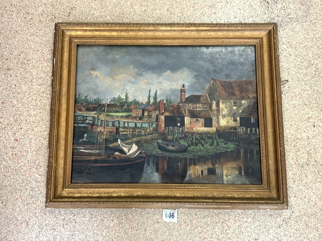 OIL ON CANVAS OF A WATERMILL IN GILT FRAME; 40X52 CMS.