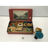 A VINTAGE WOODEN BLOCK TOY SET.