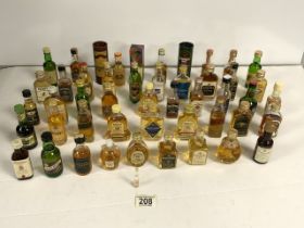 A QUANTITY OF MINiATURE BOTTLES OF WHISKY, BELLS, HAIG AND MORE.