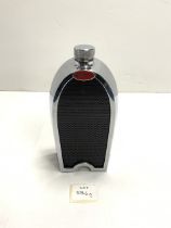 A BUGATTI RADIATOR GRILL CHROME DECANTER FLASK.