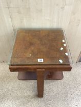 ART DECO TWO TIER OCCASIONAL SQUARE TABLE