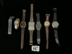 VINTAGE GENTS DIGITAL WRIST WATCH [ NOT WORKING ] AND 4 OTHER WATCHES.