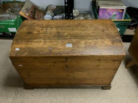 VICTORIAN DOME TOP BLANKET CHEST; 84 X 48CM