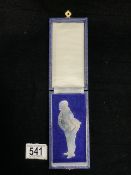 HALLMARKED SILVER BOOKMARK FORMED AS A SILHOUETTE OF SAMUEL PICKWICK DATED 1975 BY S.P OVER Q.R;