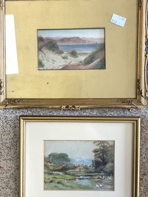 PAIR OF SMALL WATERCOLOURS OF LAKE SCENES SIGNED STEDMAN 1918; 12.5X7.5 CMS, A PAIR OF SMALL - Image 2 of 4