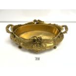 ANTIQUE GILT BRONZE ROCOCO DESIGN SHAPED OVAL PLANTER; 42X22 CMS.