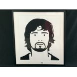 JULIAN OPIE - ' GARY POPSTAR ' ARTIST PROOF; FRAMED AND MOUNTED 1998-1999; SIGNED TO VERSO 3/3