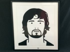 JULIAN OPIE - ' GARY POPSTAR ' ARTIST PROOF; FRAMED AND MOUNTED 1998-1999; SIGNED TO VERSO 3/3