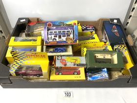 A QUANTITY OF MODELS IN BOXES - MATCHBOX SUPER KINGS SILVER JUBILEE BUS, MAISTO SUPERCAR