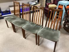 MID-CENTURY MODERN RED LABEL G PLAN DINING CHAIRS X4