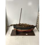 VINTAGE PAINTED WOODEN POND YACHT; PD41 'JEAN' 44 CMS.