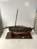 VINTAGE PAINTED WOODEN POND YACHT; PD41 'JEAN' 44 CMS.