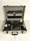 TWO PENTAX ME SUPER CAMERAS, KODAK RETINA III CAMERA AND ACCESORIES IN FITTED CASE.
