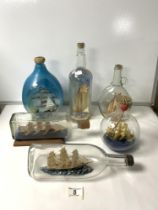 SIX SHIPS IN GLASS BOTTLES; 31 CMS LARGEST.