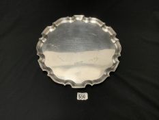 HALLMARKED SILVER SALVER BY MAPPIN AND WEBB; 1262 GRAMS