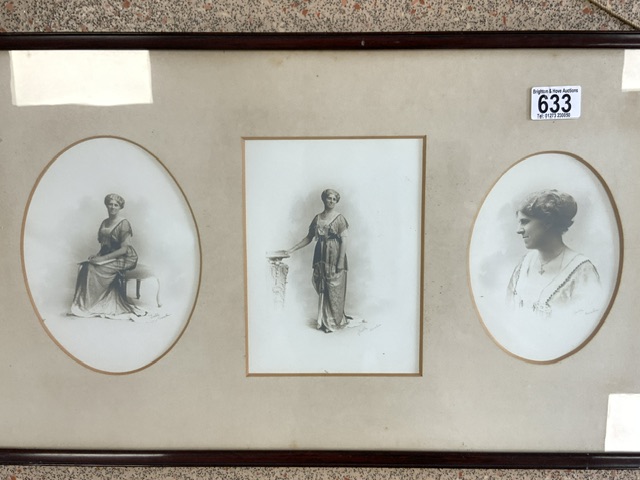 FIVE OLD PHOTOGRAPHIC STUDIES OF SAME LADY IN FRAME - SIGNED TREBLE BUXTON. - Image 2 of 4
