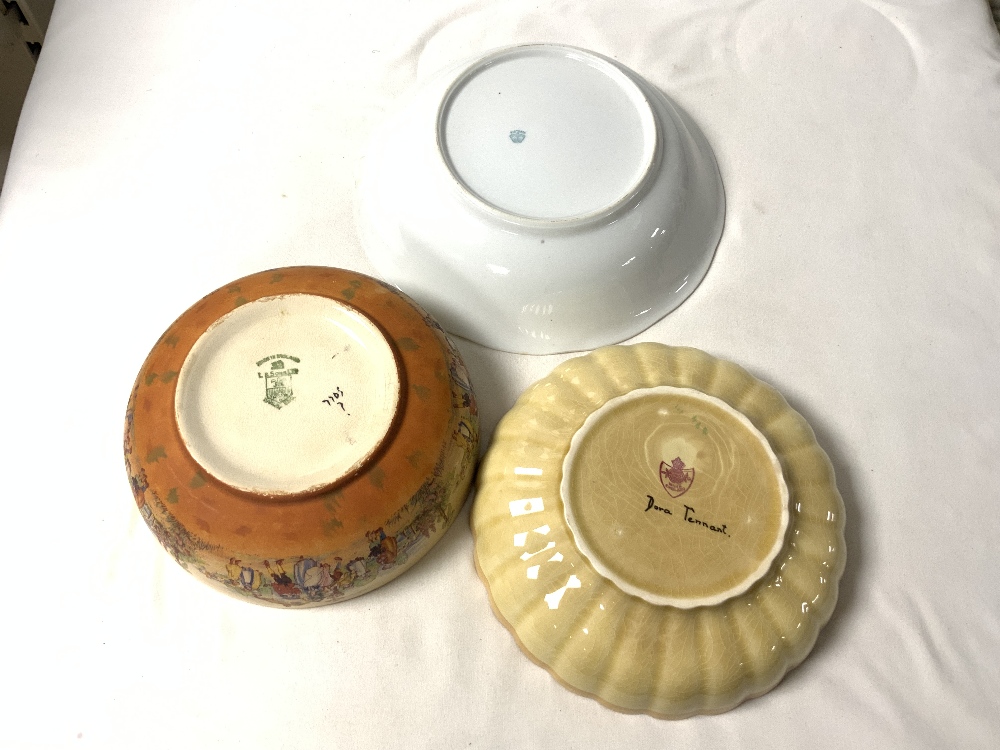 WEDGEWOOD JASPERWARE BISCUIT BARREL, TWO CERAMIC JELLY MOULDS, CARLTON WARE SALAD BOWL AND SERVERS - Image 7 of 7