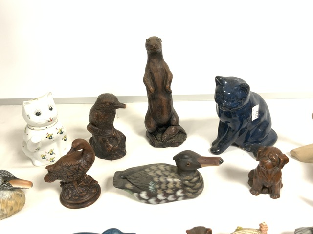 QUANTITY OF WOODEN, RESIN, METAL FIGURES OF ANIMALS. - Image 2 of 5