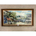 A 1960s OIL OF A PARISIAN SCENE SIGNED CORDET; 80X40 CMS.