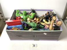 A QUANTITY OF ACTION FIGURES - THANOS, HULK AND OTHERS.