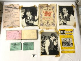 OLD PHOTOGRAPHS OF ACKER BILK, AUTOGRAPHS OF ACKER AND HIS JAZZ BAND, AUTOGRAPH ALBUM AND OTHER