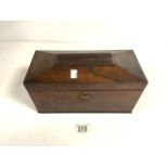 VICTORIAN ROSEWOOD TEA CADDY; A/F.