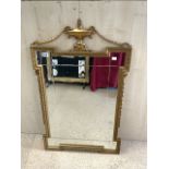 ADAM STYLE GILT FRAMED WALL MIRROR; 62X102 CMS.