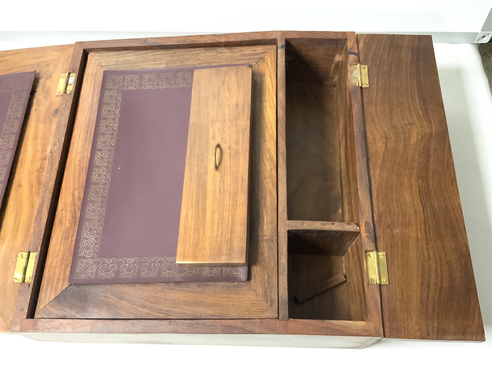 A HARDWOOD FOLDING WRITING SLOPE WITH FITTED INTERIOR; 32X32 CMS. - Image 2 of 4