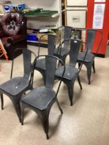 SET SIX TOLIX STYLE METAL CHAIRS