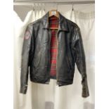 VINTAGE LEATHER MOTORCYCLE JACKET.