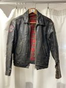 VINTAGE LEATHER MOTORCYCLE JACKET.