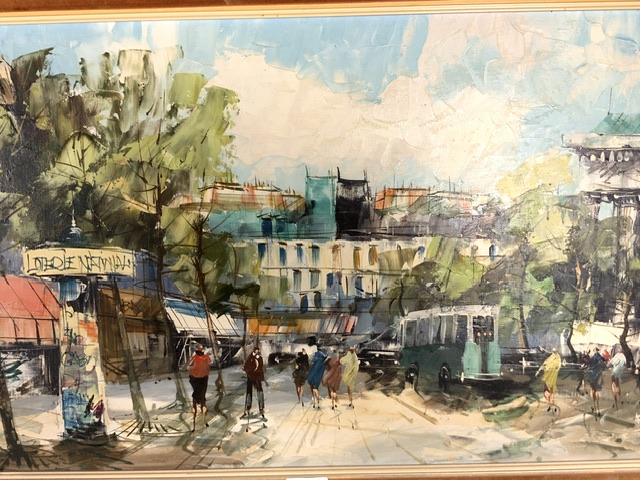 A 1960s OIL OF A PARISIAN SCENE SIGNED CORDET; 80X40 CMS. - Image 2 of 4