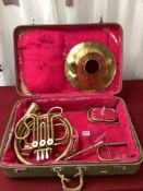 VINTAGE CASED FRENCH HORN