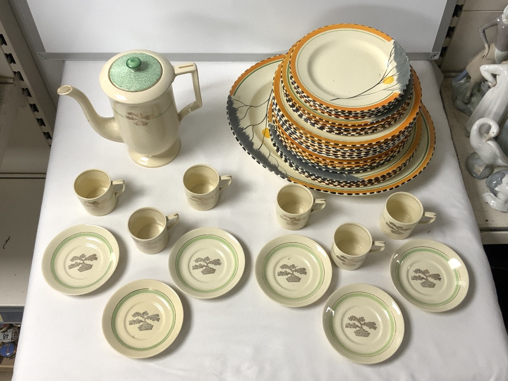 TWENTY SIX ART DECO ZENITH DAWN PATTERN BURLIEGH WARE DINNER AND SIDE PLATES AND A JOHNSON - Image 2 of 4